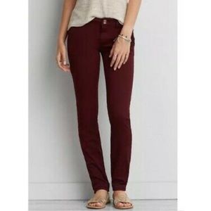 AEO Twill Super Stretch Skinny Pants, Burgundy